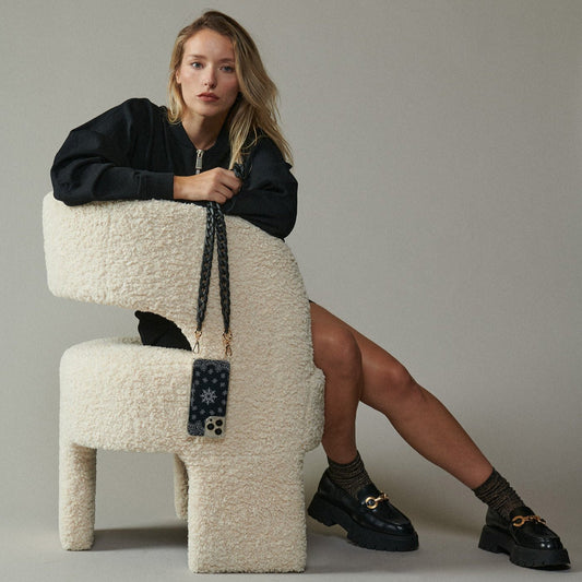 Sarah Matte Black Phone Chain