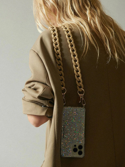 Sarah Beige Matt Phone Chain